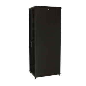 WRline Шкаф напольный 19-дюймовый, 32U, 1610x600х1000 мм (ВхШхГ), передняя и задняя распашные перфорированные двери (75%), цвет черный (RAL 9004) (разобранный)