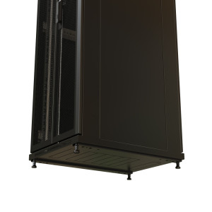 WRline Шкаф напольный 19-дюймовый, 27U, 1388x600х800 мм (ВхШхГ), передняя и задняя распашные перфорированные двери (75%), цвет черный (RAL 9004) (разобранный)