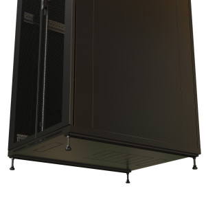 WRline Шкаф напольный 19-дюймовый, 32U, 1610х800х1000 мм (ВхШхГ), передняя и задняя распашные перфорированные двери (75%), цвет черный (RAL 9004) (разобранный)