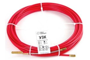 Протяжка для кабеля УЗК, стальной пруток d=6 мм L=10 м в бухте, красный