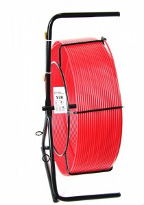 Протяжка для кабеля УЗК, стальной пруток d=6 мм L=70 м в напольной кассете №3, красный