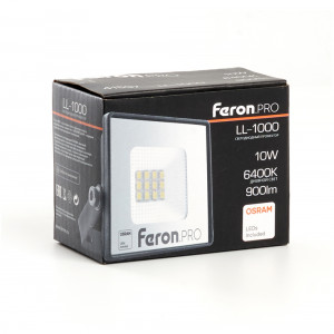 Светодиодный прожектор Feron.PRO LL-1000 IP65 10W 6400K черный 41537