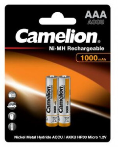 Аккумуляторные батарейки 1000мА.ч AAA/LR03 Camelion 6182 блист.2шт