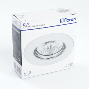 Светильник встраиваемый Feron DL10 потолочный MR16 G5.3 белый 15109