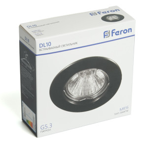 Светильник потолочный встраиваемый Feron DL10 MR16 50W G5.3 черный матовый 48464