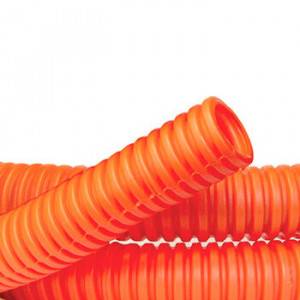 Труба гофрированная ПНД гибкая легкая d16мм с протяжкой оранж. (уп.100м) DKC 71916