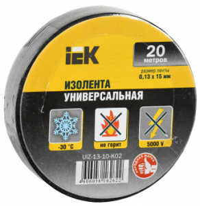 IEK UIZ-13-10-K02 Изолента ПВХ 0.13х15мм (рул.20м) черн.