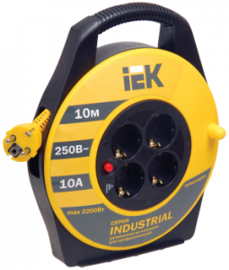 IEK WKP14-10-04-10 Удлинитель на кат. 4х10м УК10 с термозащ. 3х1.0 