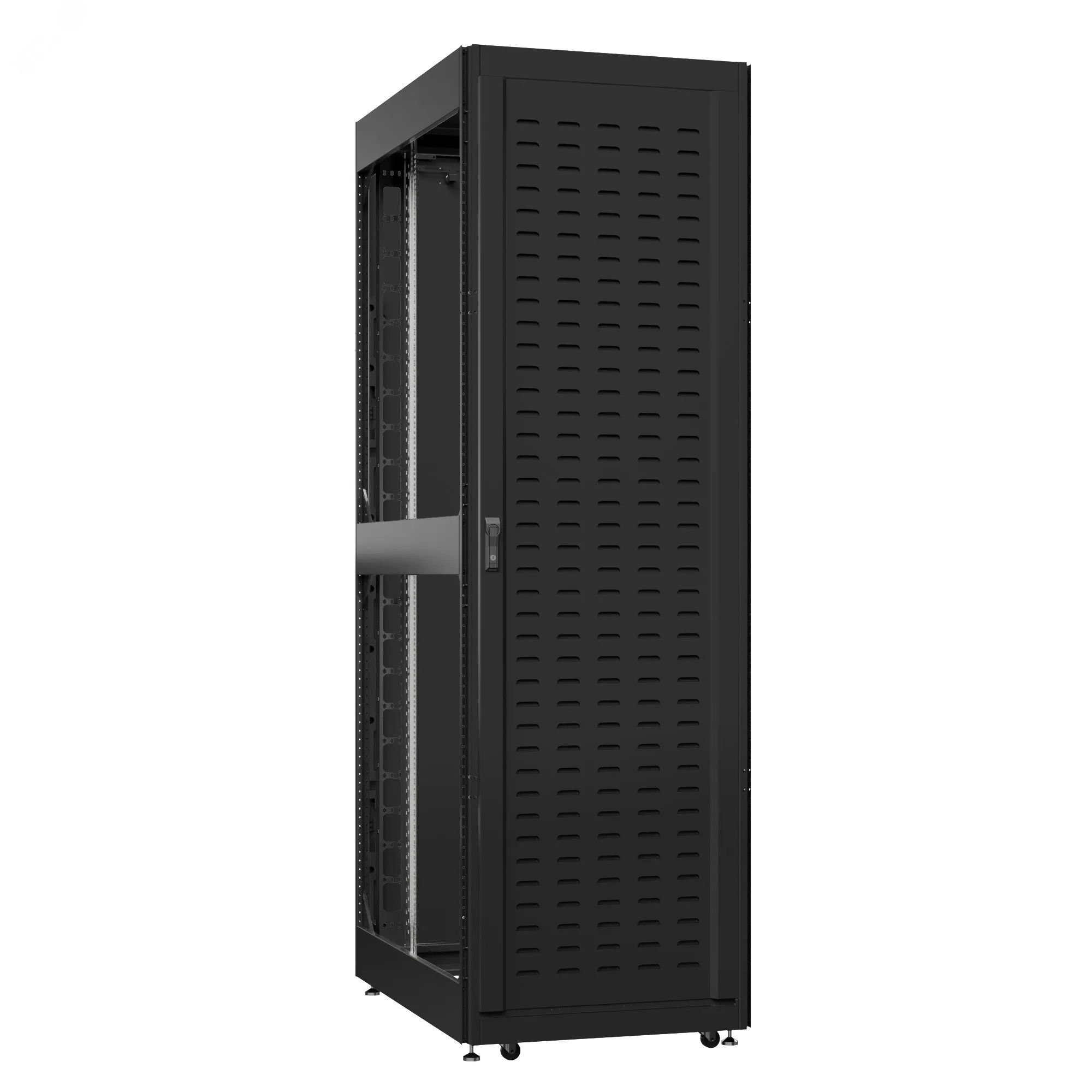Шкаф серверный 52U 800х1200 передняя дверь: протект IP41. задняя дверь: одностворчатая перфорированная IP20. боковые панели: без. цвет: черный RAL9005