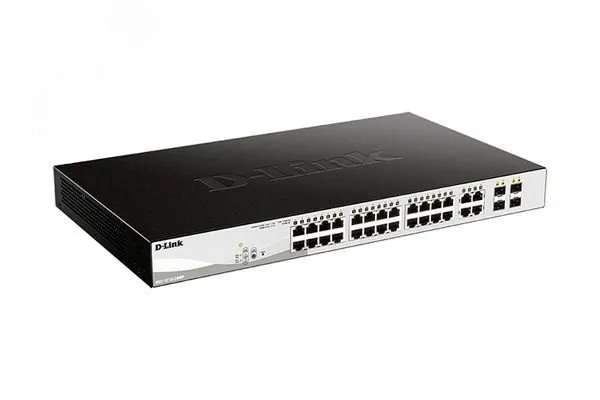 Коммутатор управляемый L2 28 портов RJ45/Combo/SFP 10 100 1000 Мб/с PoE 370Вт d-link dgs-1210-28mp/f3a