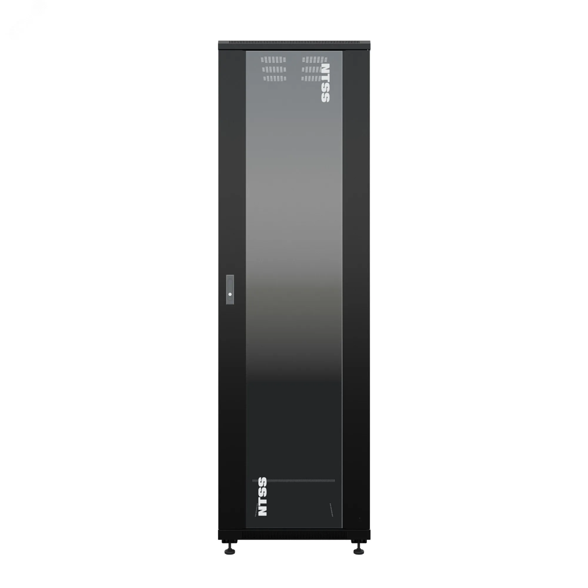 Шкаф напольный универсальный серверный R 47U 800х1000мм, 4 профиля 19, двери стекло и сплошная металл, боковые стенки съемные, регулируемые опоры, разобранный, черный RAL 9005