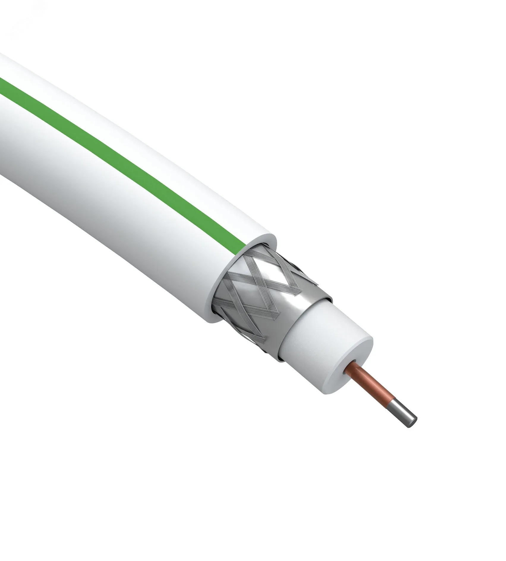 Кабель коаксиальный SAT 703 B75 Ом CCS/(оплётка Al 75%) PVC белый 20м SIMPLE