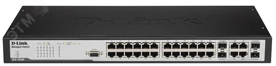 Коммутатор управляемый L2 24 порта 10/100/1000 Мб/с, 4хSFP d-link des-3028g_rfb/a1