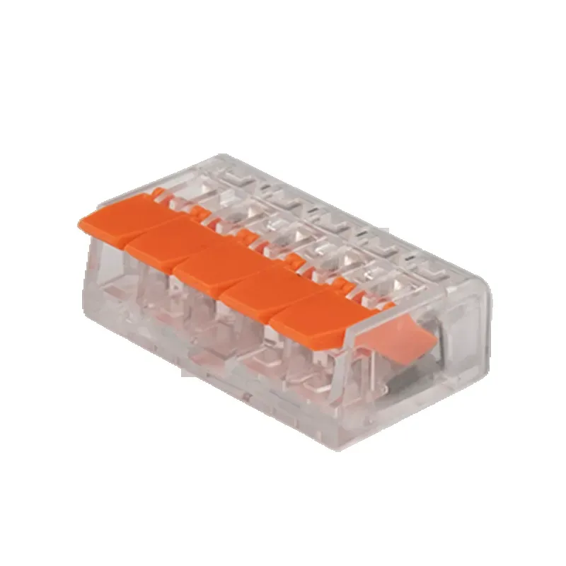 Клеммы монтажные многоразовые PTC-5P 221-415 450V 32A 0,14-4.0mm2, 5 отверстий, прозрачные / 50шт. Jazzway 5050945