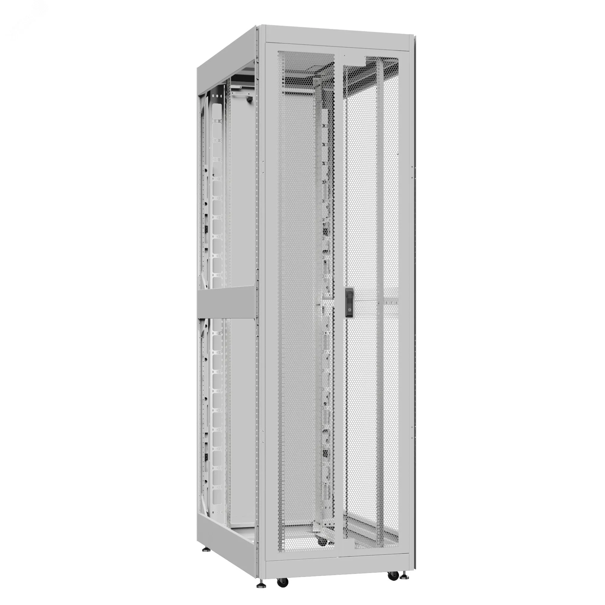 Шкаф серверный 42U 800х1200 передняя дверь: двустворчатая перфорированная IP20. задняя дверь: одностворчатая перфорированная IP20. боковые панели: без. цвет: серый RAL7035