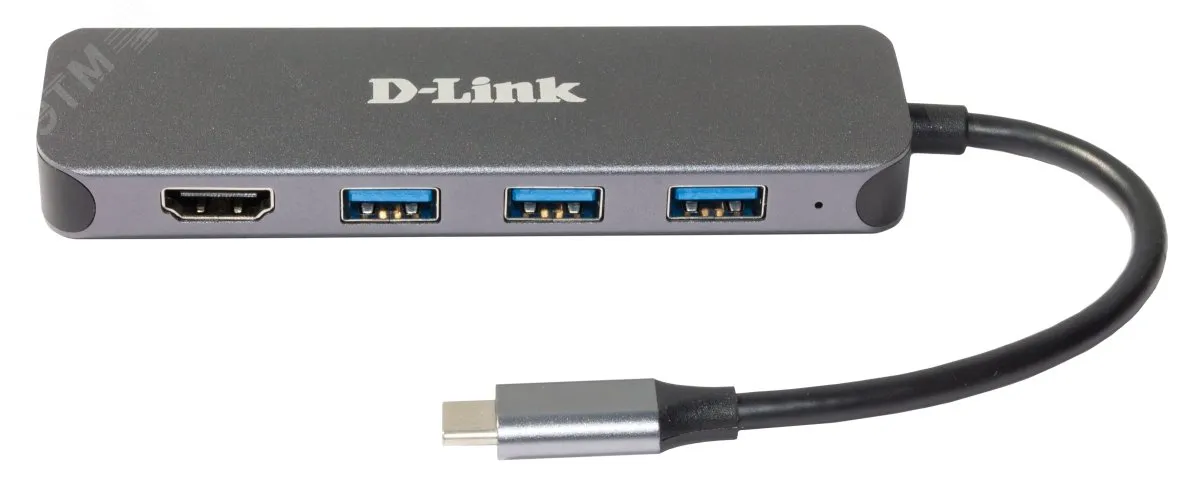 Разветвитель USB 1хUSB Type-C, 3хUSB 3.0 Type-A, 1хUSB Type-C/PD 3.0, 1хHDMI d-link 135513