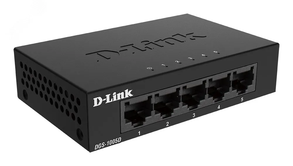 Коммутатор неуправляемый 5 портов RJ45 10 100 1000 Мб/с d-link 132494