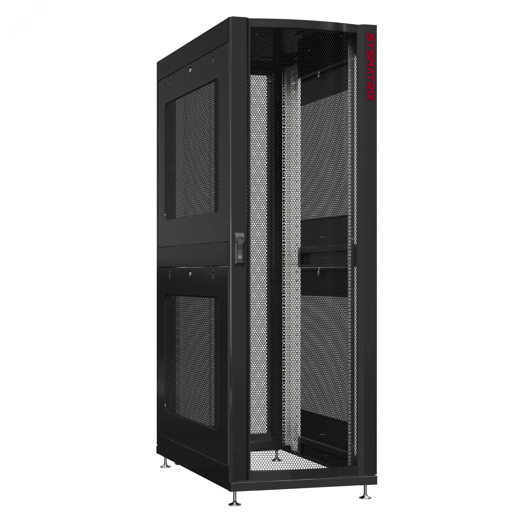 Шкаф серверный 42U 800х1200 передняя дверь: одностворчатая перфорированная IP20. задняя дверь: двустворчатая перфорированная IP20. боковые панели: перфорированные. цвет: черный RAL9005 