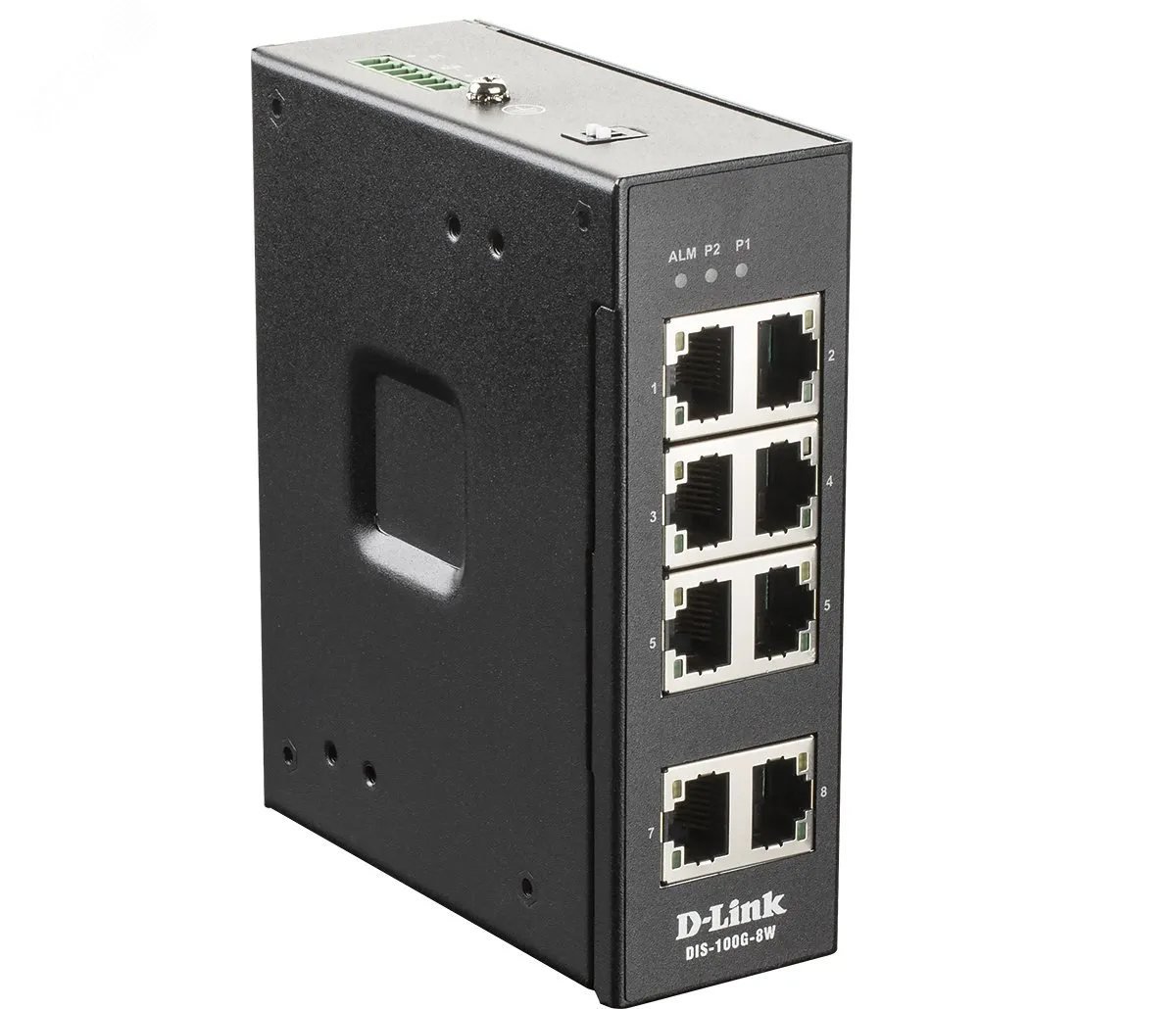 Коммутатор неуправляемый промышленный 8 портов RJ45 10 100 1000 Мб/с d-link dis-100g-8w/a1a