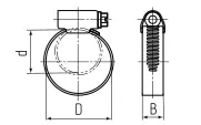 Хомут червячный PL-9 (40-60)/W1