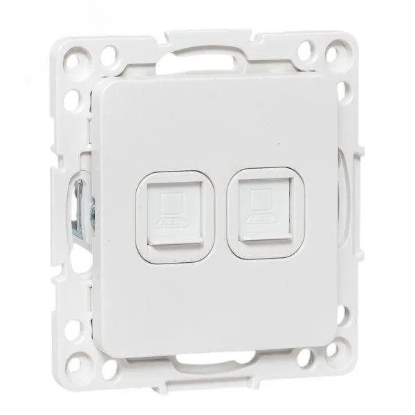 Стокгольм Механизм розетки RJ-45 2-местной белый EKF