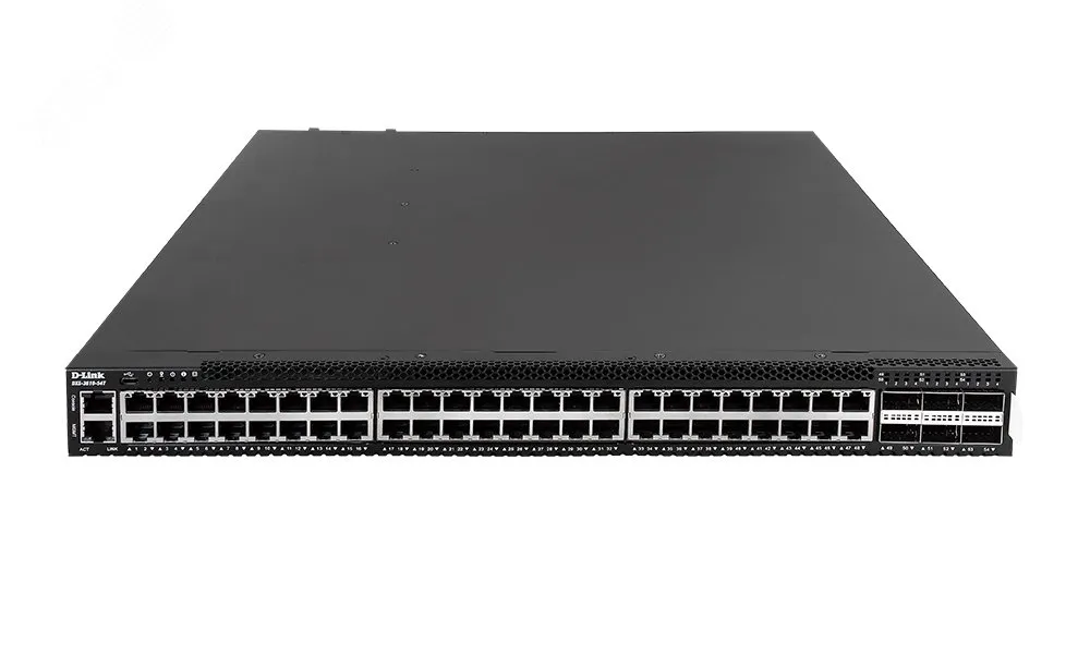 Коммутатор управляемый L3 48 портов RJ45/SFP 10 100 1000 Мб/с d-link 128712