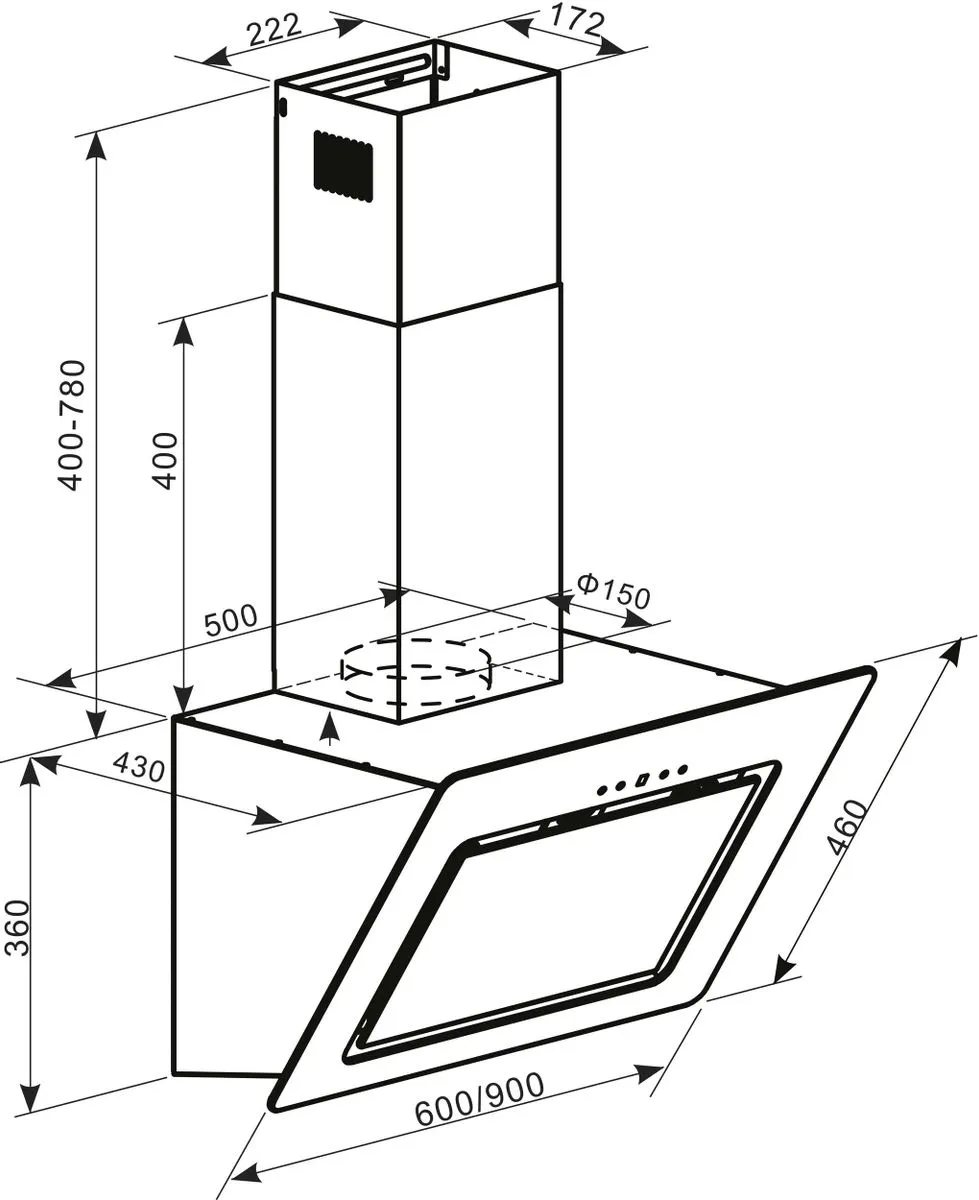 Вытяжка кухонная NA-60W