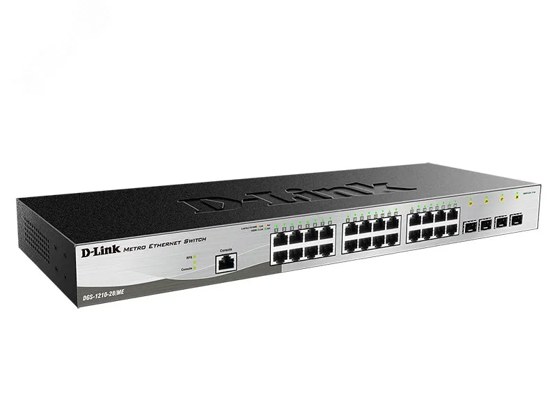 Коммутатор управляемый L2 24 порта 10/100/1000 Мб/с, 4хSFP d-link dgs-1210-28/me/b2a