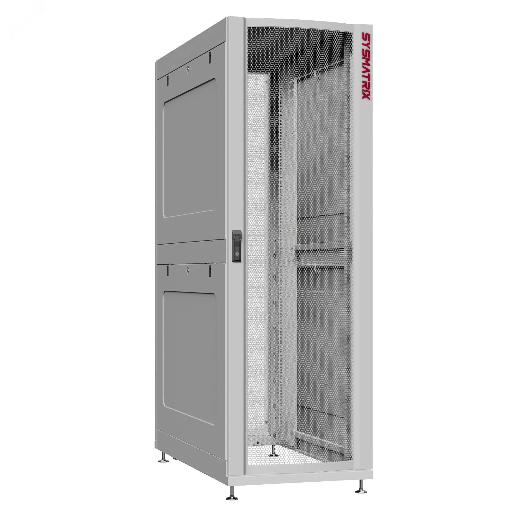 Шкаф серверный 42U 800х1200 передняя дверь: одностворчатая перфорированная IP20. задняя дверь: двустворчатая перфорированная IP20. боковые панели: глухой металл. цвет: серый RAL7035 