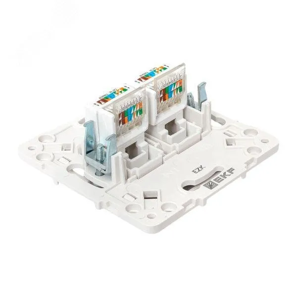 Стокгольм Механизм розетки RJ-45 2-местной белый EKF
