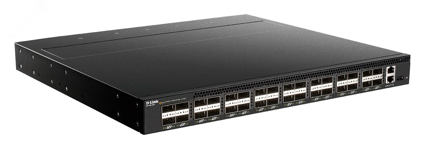 Управляемый коммутатор L3, 32 порта 100GBase-X QSFP28, 2 источника питания AC d-link 142557