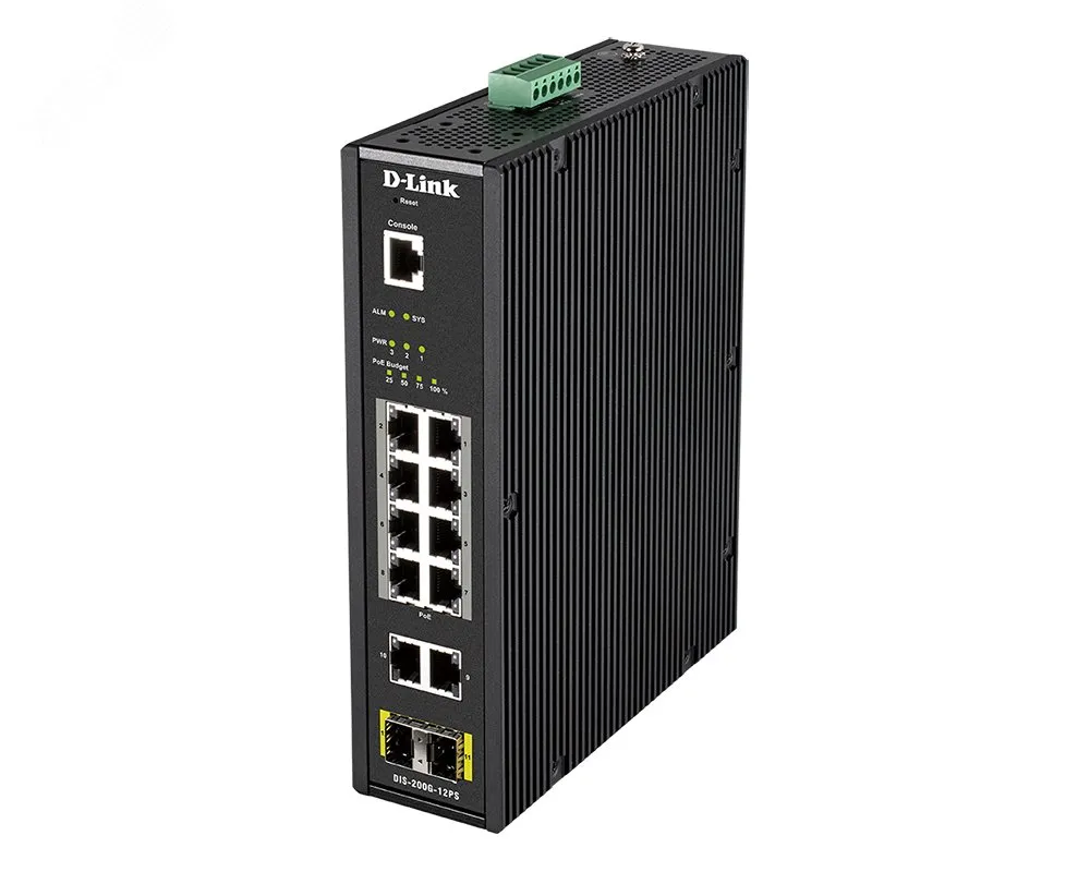 Коммутатор управляемый L2 10 портов 10/100/1000 Мб/с, 2хSFP 1000 Мб/с d-link dis-200g-12ps/a2a