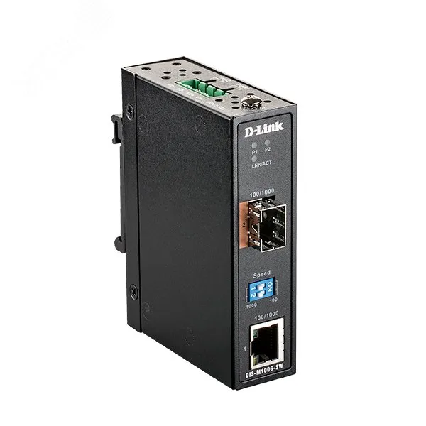 Медиаконвертер промышленный 1хRJ45, 1хSFP, 1 Гб/с, IP30 d-link dis-m100g-sw/a1a