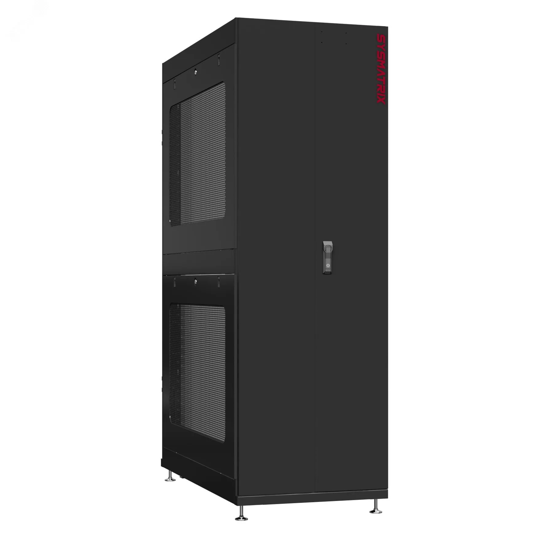 Шкаф серверный 48U 600х1070 передняя дверь: двустворчатая глухой металл IP51. задняя дверь: без. боковые панели: перфорированные. цвет: черный RAL9005