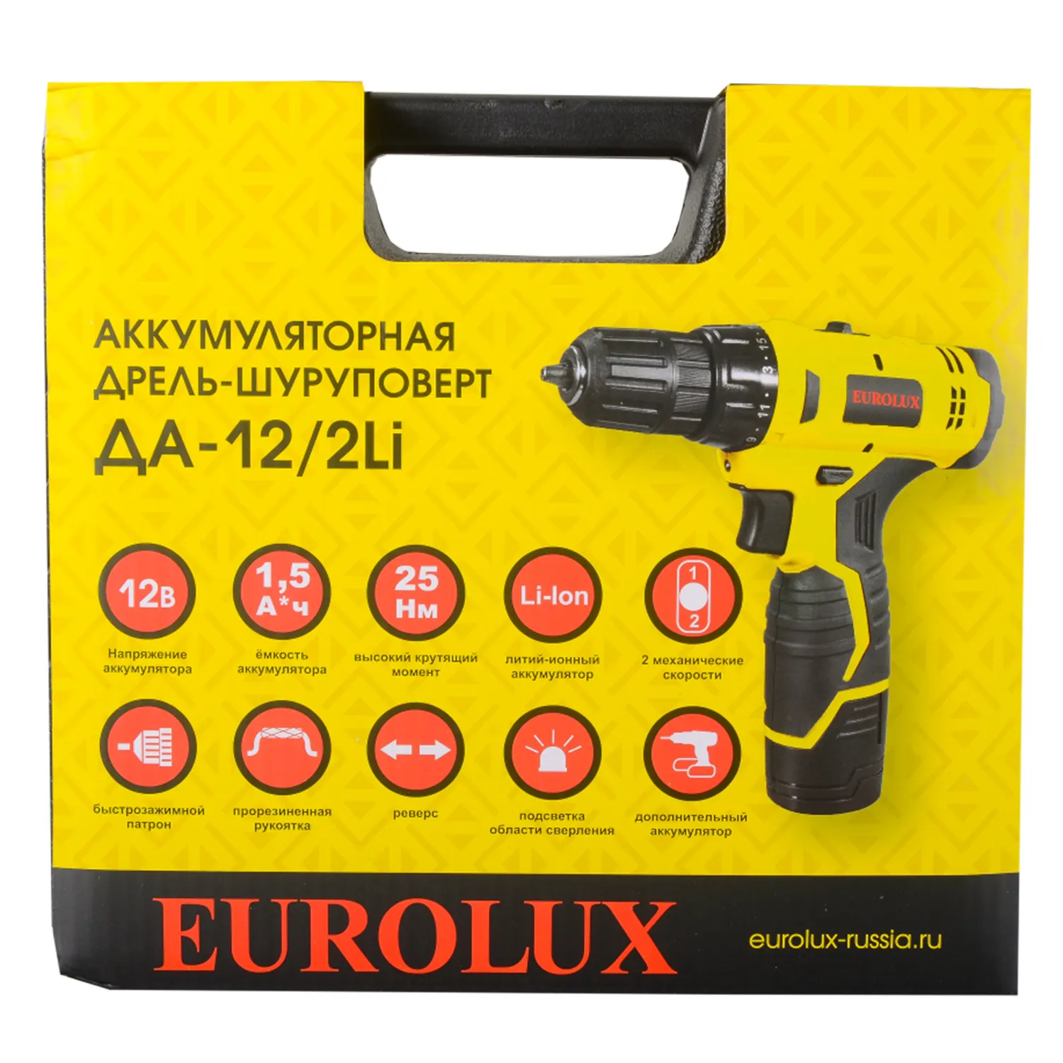 Дрель-шуруповерт аккумуляторная ДА-12/2Li Eurolux