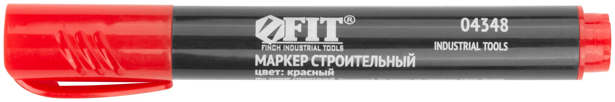 Маркер строительный красный fit 04348