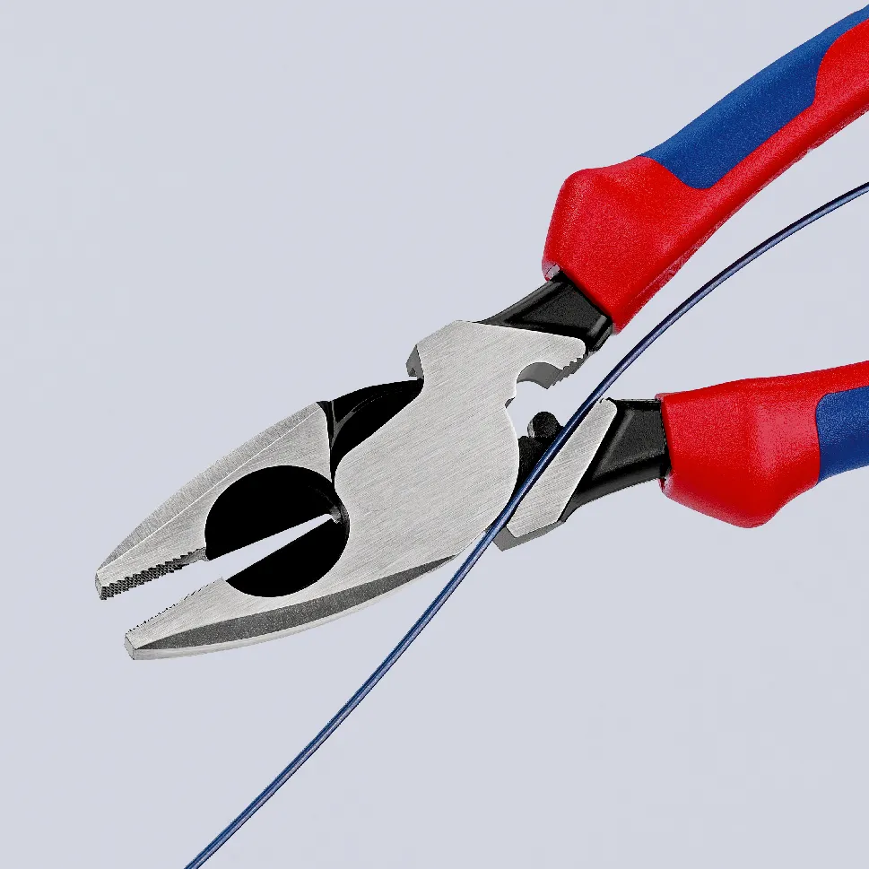 Linemans Pliers плоскогубцы электромонтёра с приспособлением для протяжки кабеля и обжима кабельных наконечников рез: проволока средней твёрдости 46 мм твёрдая проволока 3 мм L-240 мм чёрные 2-компонентные рукоятки