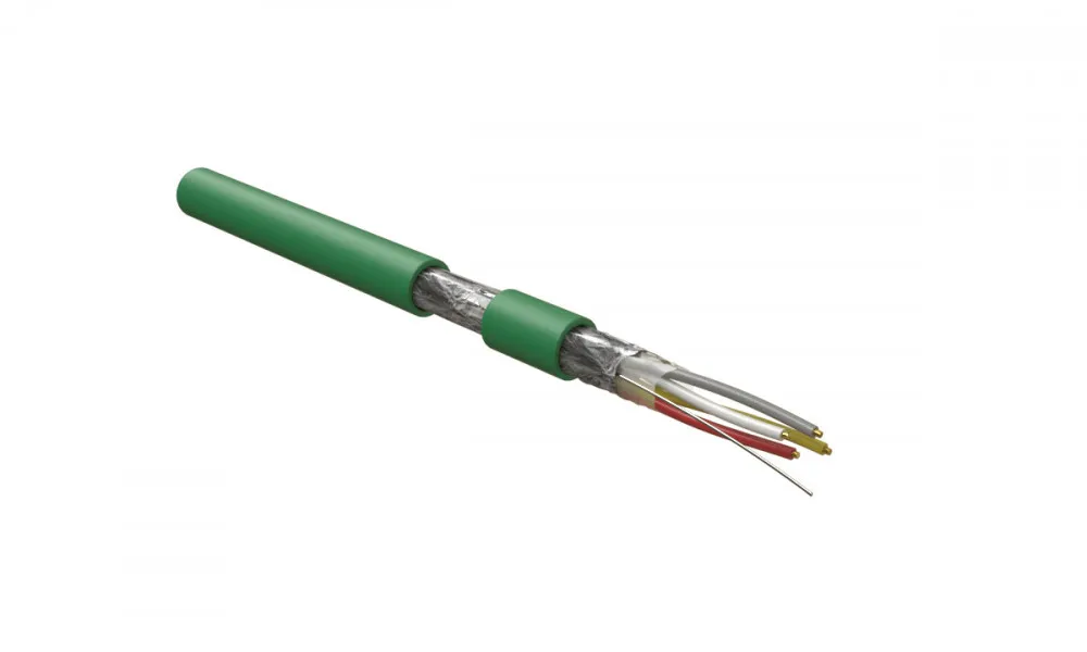 Hyperline KNX-F-4x20/1-LSZH-GN (500 м) Кабель интерфейса KNX/EIB, 4х20 AWG, однопроволочные жилы (solid), F/UTP, LSZH, зеленый