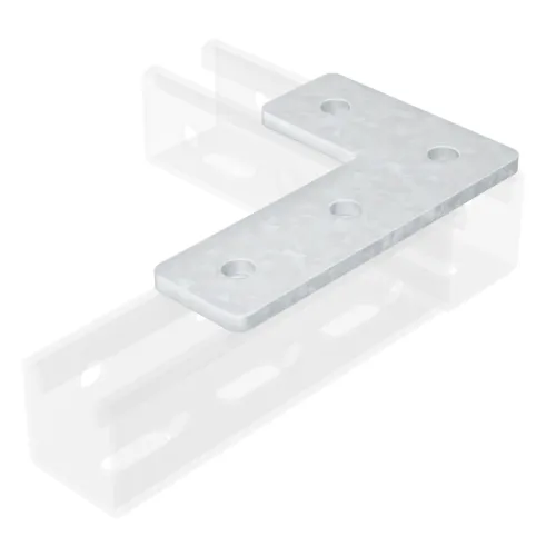 Пластина соединительная L-обр., длина 90х140 мм, 4отв., INOX 304