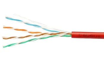 Витая пара UTP 5e Cabeus UTP-4P-Cat.5e-SOLID-RD-20 4 пары одножильная PVC красная 20 метров