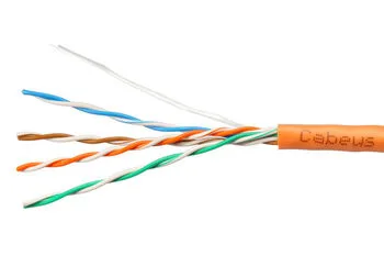 Витая пара UTP 5e Cabeus UTP-4P-Cat.5e-SOLID-OR-20 4 пары одножильная PVC оранжевая 20 метров