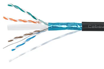 Витая пара F/UTP 6 Cabeus FTP-4P-Cat.6-SOLID-OUT-LSZH-UV-20 4 пары одножильная LSZH/UV чёрная 20 метров