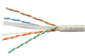 Витая пара UTP 6 Cabeus UTP-4P-Cat.6-SOLID-LSZH-GY-25 4 пары одножильная LSZH серая 25 метров