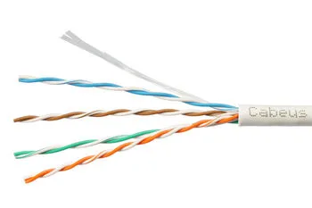 Витая пара UTP 5e Cabeus UTP-4P-Cat.5e-SOLID-WH-25 4 пары одножильная PVC белая 25 метров