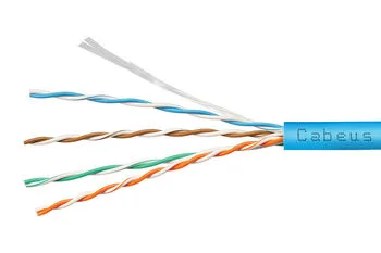 Витая пара UTP 5e Cabeus UTP-4P-Cat.5e-SOLID-LSZH-BL-25 4 пары одножильная LSZH синяя 25 метров