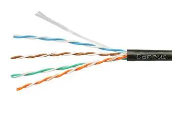 Витая пара UTP 5e Cabeus UTP-4P-Cat.5e-SOLID-BK-25 4 пары одножильная PVC чёрная 25 метров
