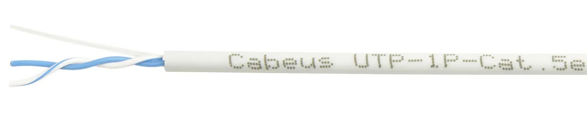 Витая пара UTP 5e Cabeus UTP-1P-Cat.5e-SOLID-25 1 пара одножильная PVC серая 25 метров