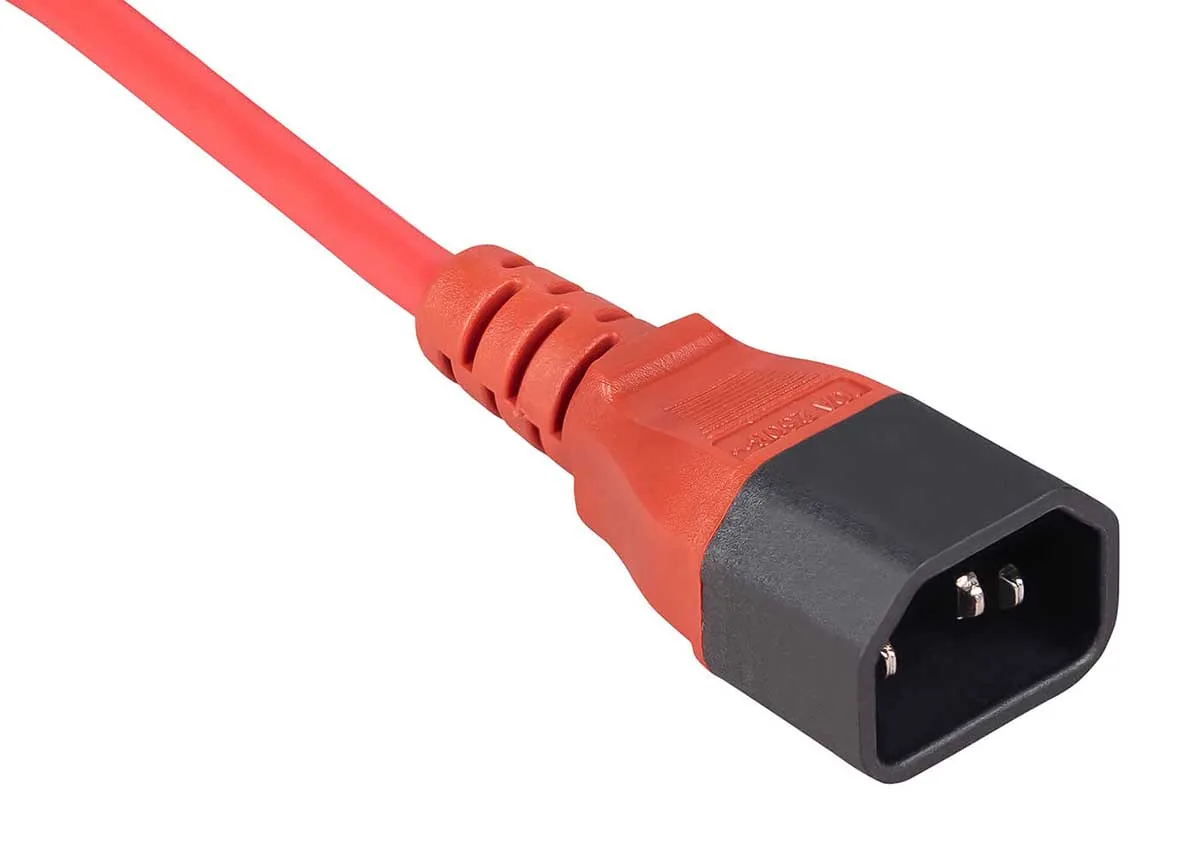 Cabeus PC-189-VDE-1.8M-RD Кабель питания монитор-компьютер IEC 320 C13 - IEC 320 C14 3x0.75, красный, 1.8 м