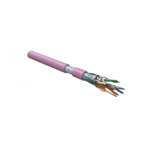 Витая пара F/UTP кат 5e 4 пары AWG24 solid IN LSZH нг(А)-HF розовый 305м Hyperline futp4-c5e-s24-in-lszh-pk-305