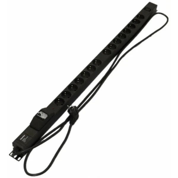 Блок розеток 16А Hyperline SHE-15SH-3IEC-SF-2.5EU 18 розеток